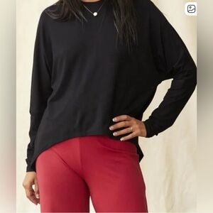 Matilda‎ Jane Black Split Back Modal Spandex Long Sleeve Top Sz M NWT